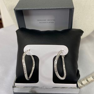 Inside out sparkly genuine crystal hoop earrings